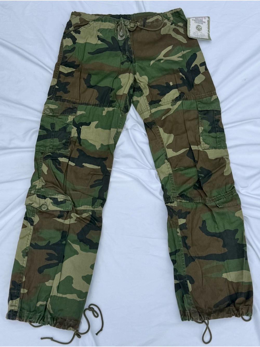 Women’s Camo Cargo Pants - Green Woodland Rothco Paratrooper Fatigues